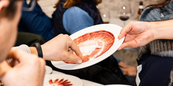 Visuelle Phase in der verkostung eines pata negra schinkens